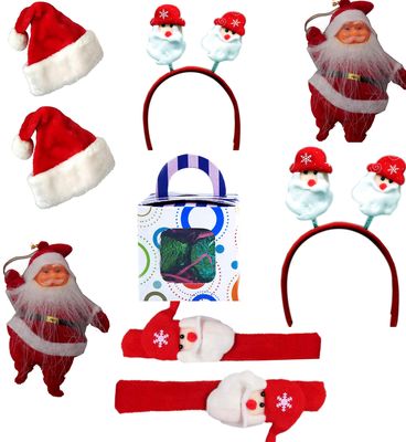 MANTOUSS Christmas Gift for Kids/Christmas Gifts for Girls/Christmas Gifts for Boys-2 Each Christmas Cap, Band, Hair Band, Santa Clause +a Box of Handmade s for Kids/Party+Card