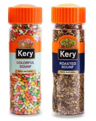Kery Coloured Saunf & Roasted Saunf Mukhwas Mouthfreshener, 2 Bottles, 240g