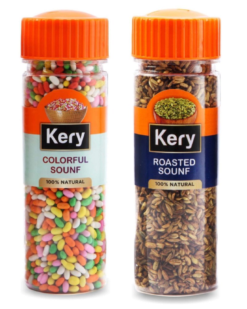 Kery Coloured Saunf & Roasted Saunf Mukhwas Mouthfreshener, 2 Bottles, 240g