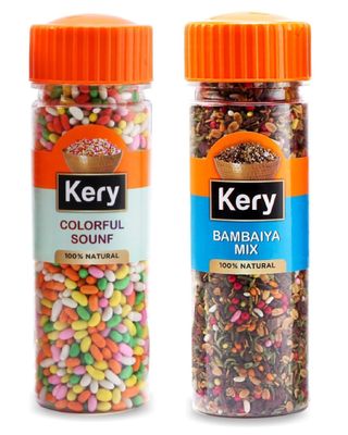 Kery Coloured Saunf & Bambaiya Mix Mukhwas Mouthfreshener, 2 Bottles, 310g