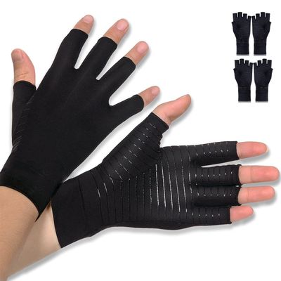 2 Pairs Copper Arthritis Gloves Compression Gloves Women Men Relieve Hand Pain Swelling and Carpal Tunnel, Copper, Small