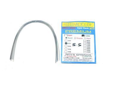 ADDLER ORTHO DENTAL Stainless Steel (SS) Premium Super Elastic Ovoid Preformed Round 0.014 Lower Wires Pack of 10 Wires.