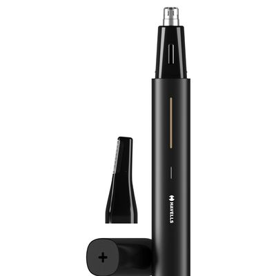 Havells FD5002 Multipurpose Facial Hair Remover Nose Hair Trimmer, Touch Sensitive, Remove & Trim Hairs from Eyebrows, Nose, Face, Upper Lips and Ear, Rechargeable, Unisex (Black)