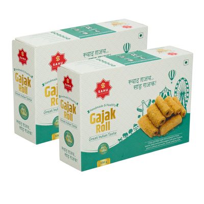 SAHU GAJAK BHANDAR Gajak Roll 700 Gram (Pack 2 Each 350g) Sesame chikki | No Added Preservatives and Colours