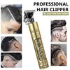 GOLKIPAR Electric Metallic Gold Pro Li Outliner Grooming Zero Gapped Baldheaded Barbershop Hair Trimmer Rechargeable Cordless Close Cutting T-Blade Clippers Trimmer Beard Shaver for Men view 3