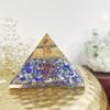 9Dzine Feng Shui Lapis Lazuli Orgonite Orgone Pyramid with Crystal and Copper Lapis Lazuli Orgone Pyramid with Crystal Point Pencil for Orgone Healing Positive Energy view 1