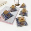 9Dzine Feng Shui Lapis Lazuli Orgonite Orgone Pyramid with Crystal and Copper Lapis Lazuli Orgone Pyramid with Crystal Point Pencil for Orgone Healing Positive Energy view 3