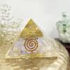 9Dzine Feng Shui Crystal Opal Orgone Pyramid Vastu Meditation Opalite Orgone Pyramid for EMF Protection with Crystal and Copper for Home Office Dcor Crystal Gift view 1