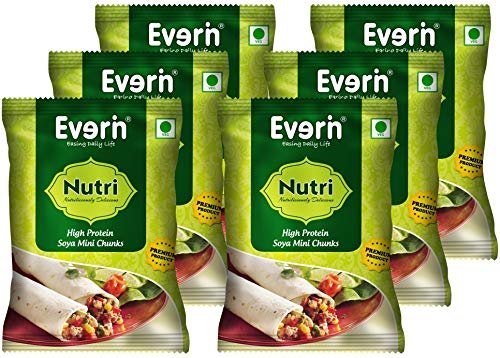 Everin Nutri High Protein and Healthy Gluten Free SOYA Mini Chunks Value Pack - Pack of 6 (60g each)