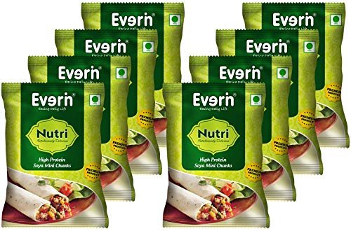 Everin Nutri High Protein and Healthy Gluten Free SOYA Mini Chunks Value Pack - Pack of 8 (60g each)