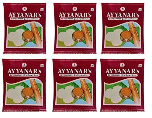 Ayyanar's Idli Podi 300g (Idli/Dosa Chilli Powder) Idly Chutney Powder (50g x 6)