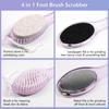 Fangze Pumice Stone Brush for Feet, 2 Pack Foot Brush Scrubber 4 in 1 Pedicure Paddle Kit for Foot Care ( Lilac and Blue) view 4