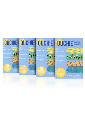 Aya Papaya Ouchie Non-Toxic Printed Jumbo (4 X 20= 80 Pack) - 4 X Blue