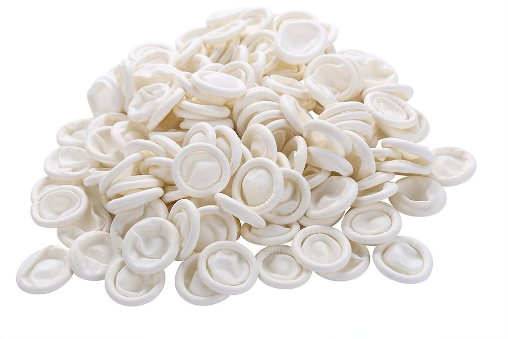 ASK INDIA Latex Disposable Finger Cots (White,Medium)-Pack of 150 Pieces