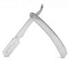 City Enterprises Silver Stainless Steel Straight Edge Barber Razor For Men Well Balanced Sliding Style Weight (FREE Blade Inside Silver color) view 4