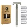 Krisp Beauty Long Handled Double Edge Safety Razor, Butterfly Open Men Women Shaving Razor with 5 Premium Shave Blades view 1