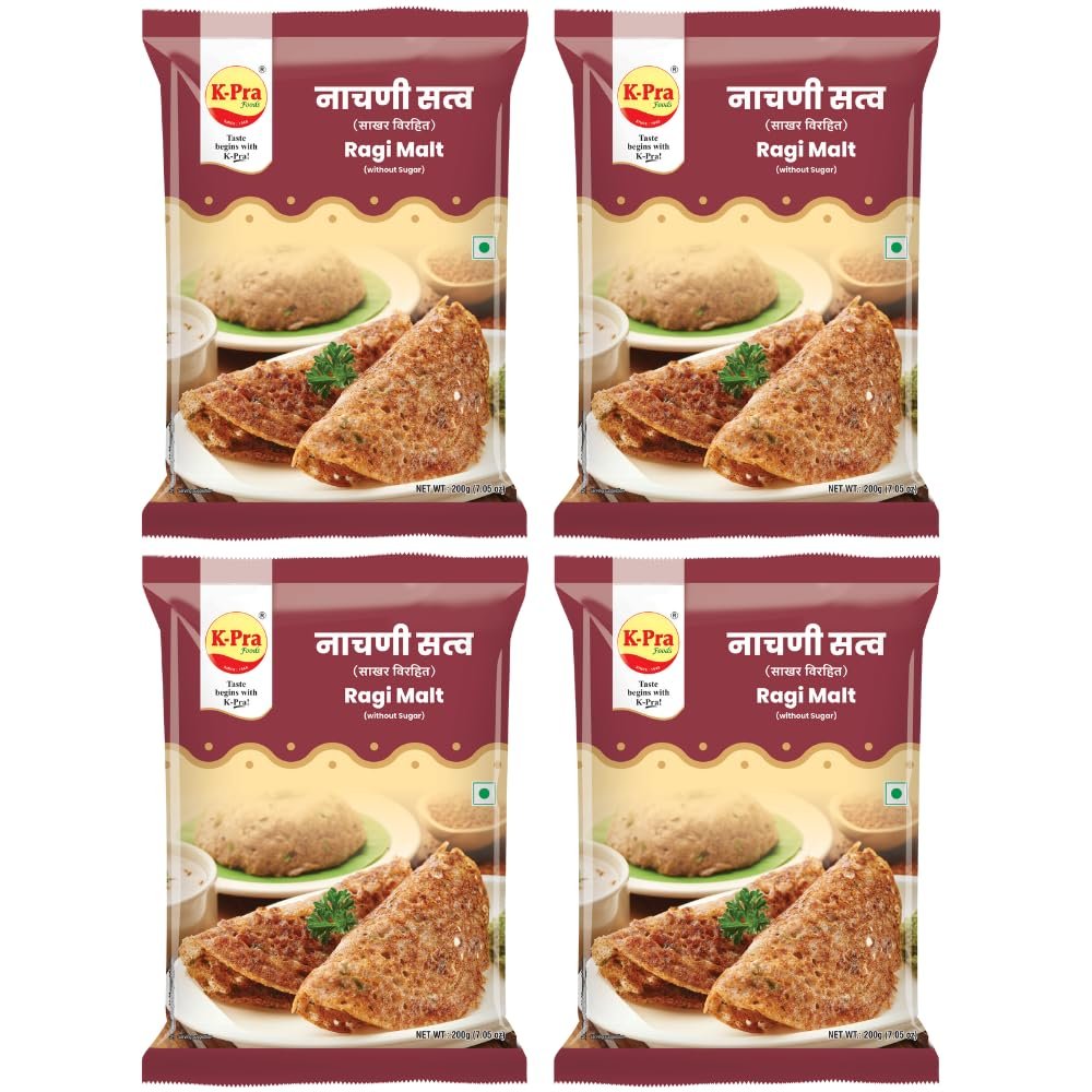K-PRA FOODS Ragi Satva | Nachni Satva Without Sugar Pack Of 4 Each Pack 200 Gm-(800 Gm)
