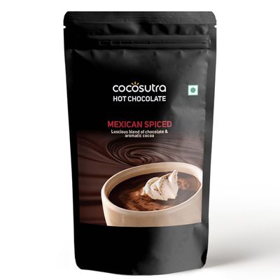 COCOSUTRA Mexican Spiced Hot Chocolate Mix | Enjoy hot or cold | 500 gm | Vegan Drinking Chocolate | Serves 25 Cups