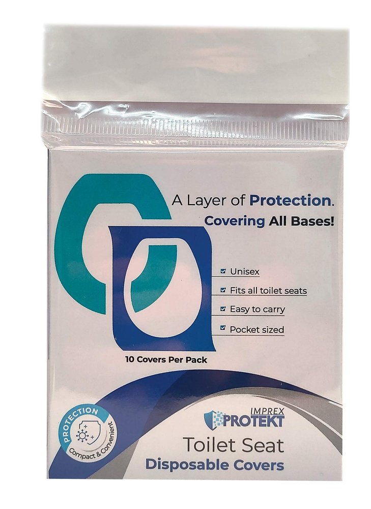 IMPREX PROTEKT Unisex Disposable Toilet Seat Covers | Freedom to pee on a neat toilet seat | Eco Friendly | Easy to carry travel pack | Must Have For all adults | 10 Covers per Pack | Pocket Sized (1)