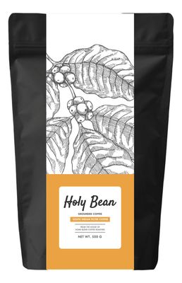 Holy Bean - South Indian Filter Coffee Powder - Coffee: 80%, Chicory: 20%, 500g (Dark Roast)