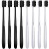 8 Pieces Soft Toothbrush Micro Nano Extra Soft Bristles Manual Soft Toothbrush with 20,000 Bristles for Teeth Oral Gum Recession Adults Kids Child (Black, White Handle with Black Bristle) view 1