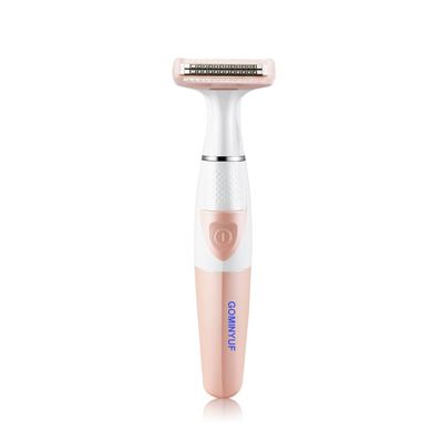Women Painless Hair Remover,Gominyuf Electric Lady Shaver Trimmer with Upgrade Cutter Head Professional for Shave Arm,Bikini,Leg,Armpit Hair,Battery operated (Pink)