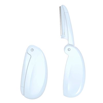 Livyu Life Touch Up Face Razor Swedish Stainless Steel Blade for Hair Removal, Foldable - Pack of 3 (Sky Blue)