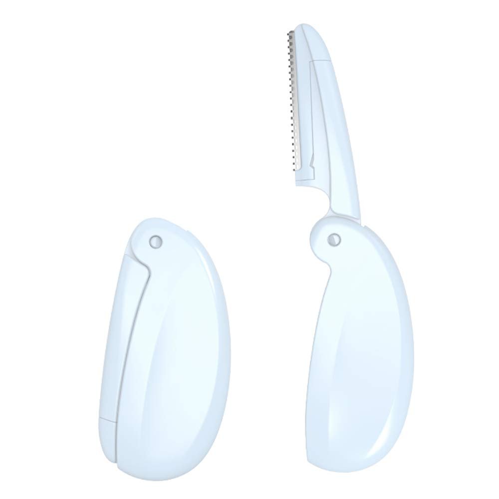 Livyu Life Touch Up Face Razor Swedish Stainless Steel Blade for Hair Removal, Foldable - Pack of 3 (Sky Blue)