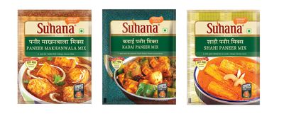 Suhana Paneer Combo Pack of 6 - Shahi Paneer 50g x 2, Paneer Makhanwala 50g x 2, Kadhai Paneer 50g x 2