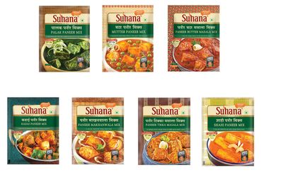 Suhana Paneer Combo Pack of 7 - Paneer Makhanwala, Paneer Tikka, Shahi Paneer, Mutter Paneer, Paneer Butter, Palak Paneer, Kadai Paneer