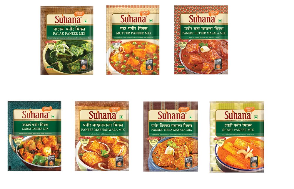 Suhana Paneer Combo Pack of 7 - Paneer Makhanwala, Paneer Tikka, Shahi Paneer, Mutter Paneer, Paneer Butter, Palak Paneer, Kadai Paneer