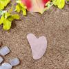 9Dzine Rose Quartz Crystal Gua Sha Stone Rose Quartz Face Stone Gua Sha Face Massage Tool For Fine Lines Glowing Skin and Valentines Gift Love Pink view 2