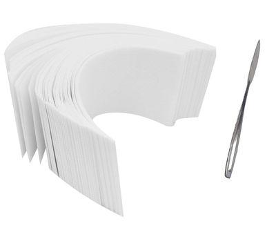 Myynti Women Non-woven Wax Strip with Stainless Steel Wax Knife Spatula (200 Wax Strips) (White)