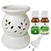 Aatiutik Ceramic Electric Aroma Diffuser Night Lamp Light with Lemongrass Jasmine Aroma Oil 10ml Each for Home Office Hotel Spa (Color - 1) view 1