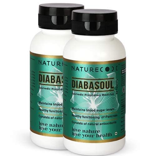Diabasoul Diabetes Care Tablets | Ayurvedic Supplement with Karela Jamun Methi Giloy and Neem | Supports Healthy Blood Sugar Metabolism and Energy Balance | AYUSH Approved | 60 Veg Tablets (Pack of 02)
