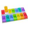 Ezy Dose Ezy Fill (14-day) Pill, Medicine, Vitamin Organizer Box, Detachable Pill Dispenser, Rainbow view 1