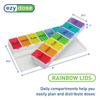 Ezy Dose Ezy Fill (14-day) Pill, Medicine, Vitamin Organizer Box, Detachable Pill Dispenser, Rainbow view 3
