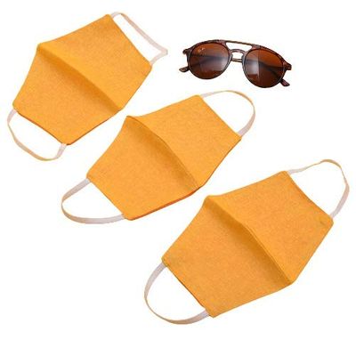 Tvayaa Art (Pack of 3) Unisex Organic Cotton Face Reversible With Comfortable Elastic Bands 2 Layer Protection