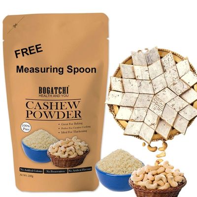 BOGATCHI Kaju Kulfi Pre-Mix Cashew Powder for Making - Kaju Kulfi, 200g , Free Measuring Spoon