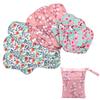 Asenappy Sanitary Pad, 10 PCs Reusable Cloth Pad Washable Cloth Menstrual Pads Panty Liners (Multicolor A) view 1