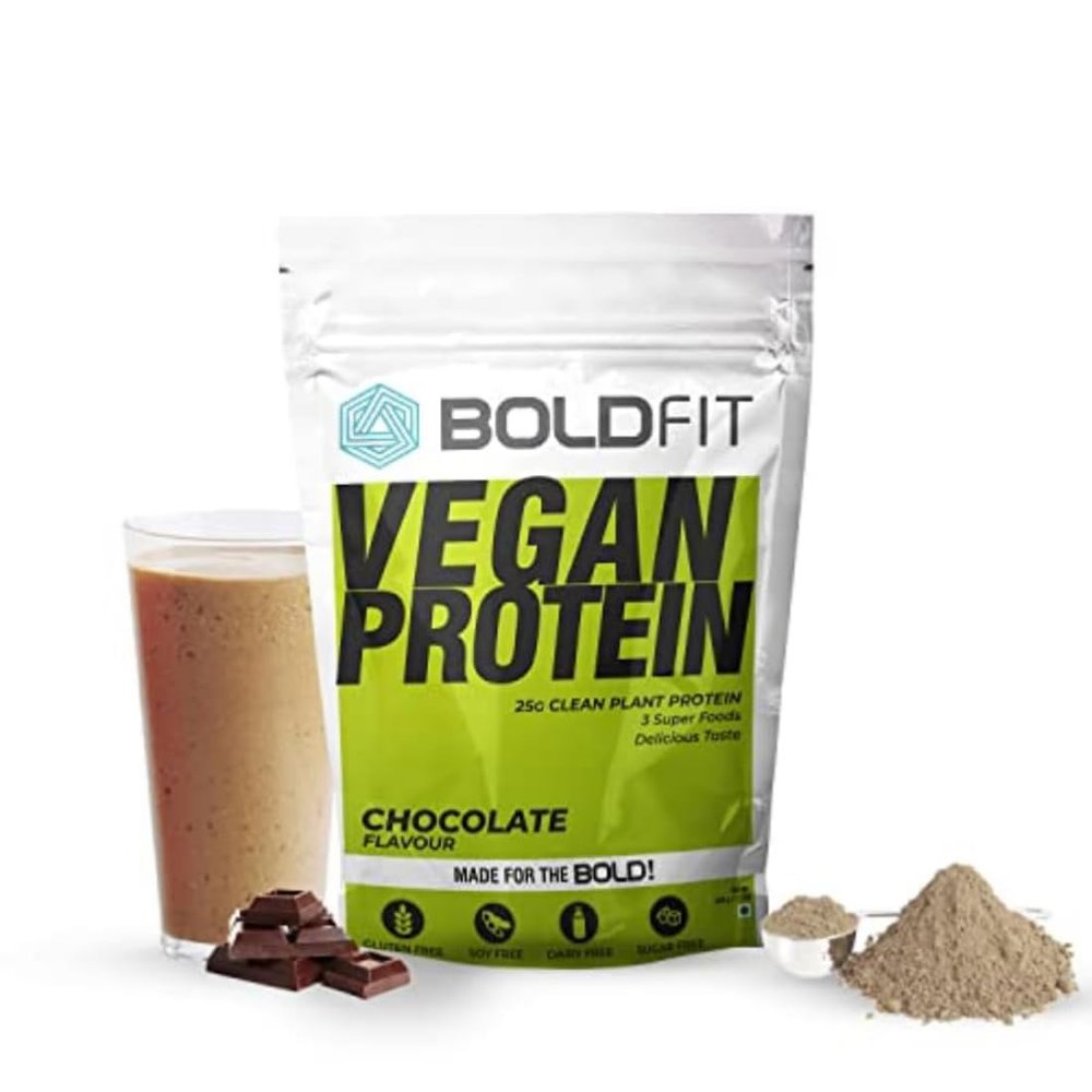 Boldfit Plant Based Protein Powder For Men & Women - Vegan Plant Protein Powder For Men & Women - Supports Metabolism, Immunity & Antioxidant - Chocolate 500gm