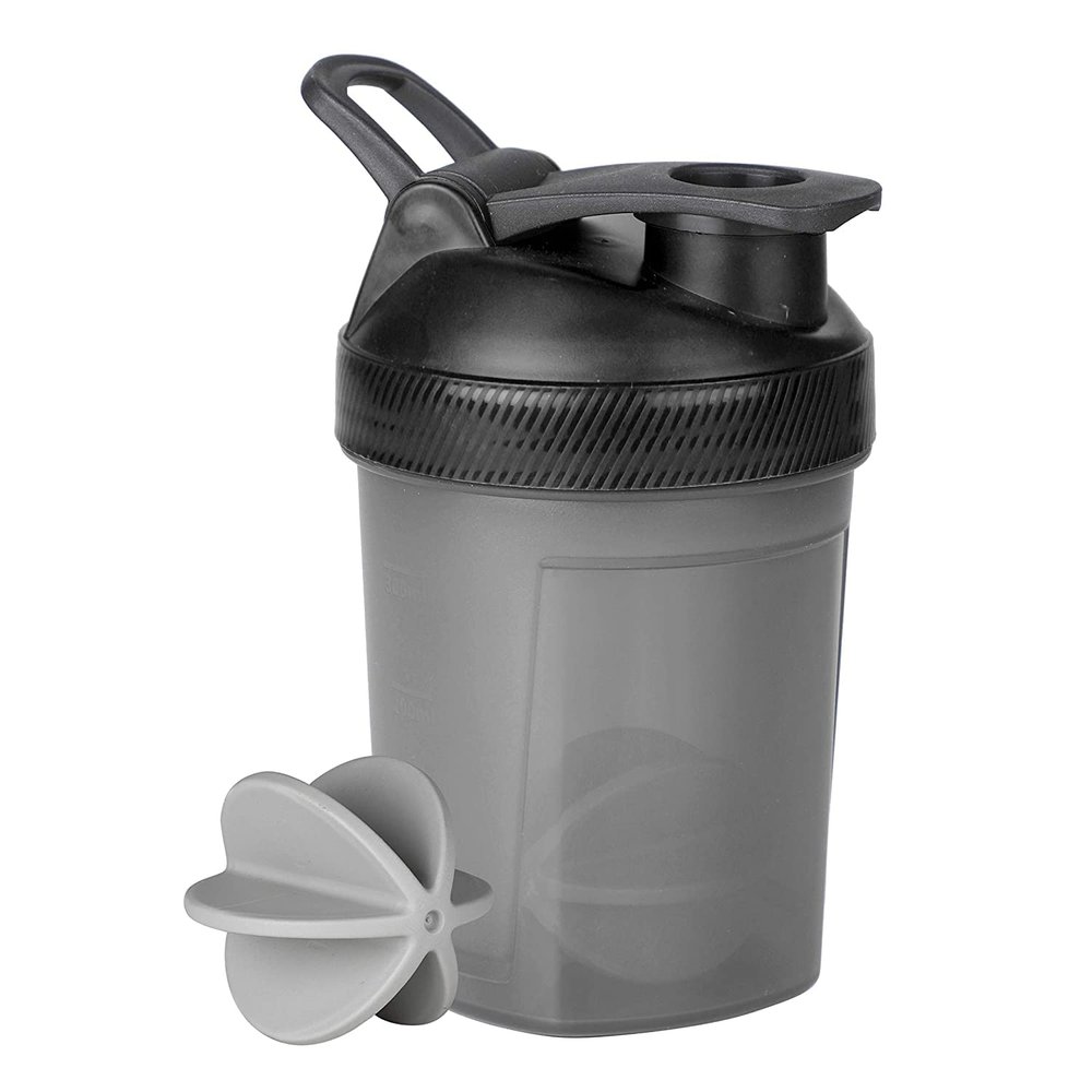 BSPA Protein Mini Gym Shaker| Bottle 300ML with Blender Ball (Black) polypropylene