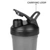 BSPA Protein Mini Gym Shaker| Bottle 300ML with Blender Ball (Black) polypropylene view 2
