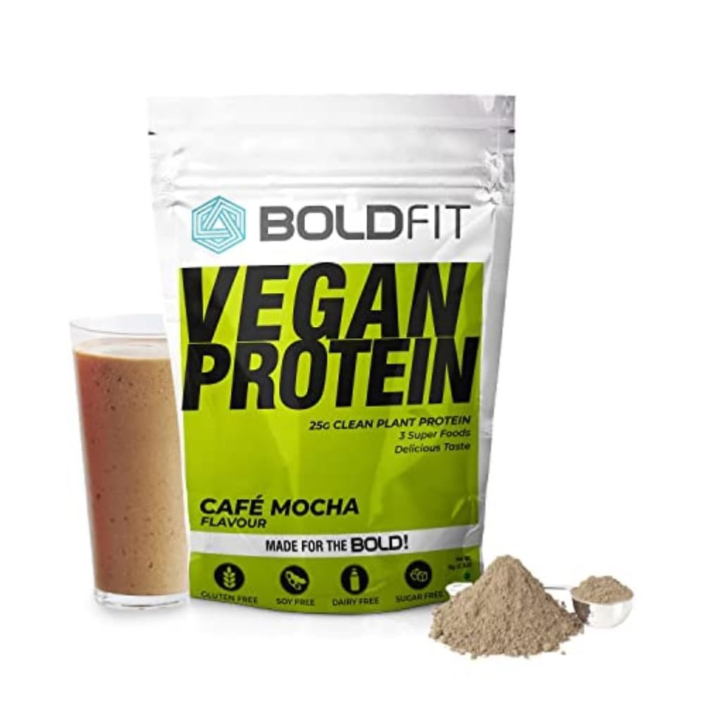 Boldfit Plant Based Protein Powder For Men & Women - Vegan Plant Protein Powder For Men & Women - Supports Metabolism, Immunity & Antioxidant - Cafe Mocha 1kg