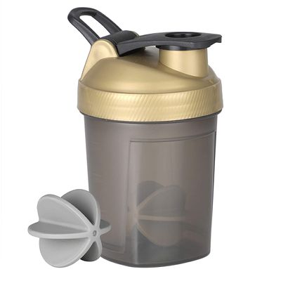 BSPA Protein shaker - Sports Mini Gym Shaker - Bottle 300ML with Blender Ball (Gold)
