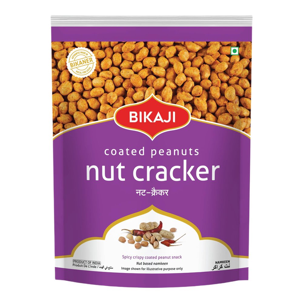 Bikaji Nut Cracker - Coated Peanuts | 400g Pack | Shing Dana | Snacks | Crunchy | Deliciously Coated | Perfect on-the-go snack |