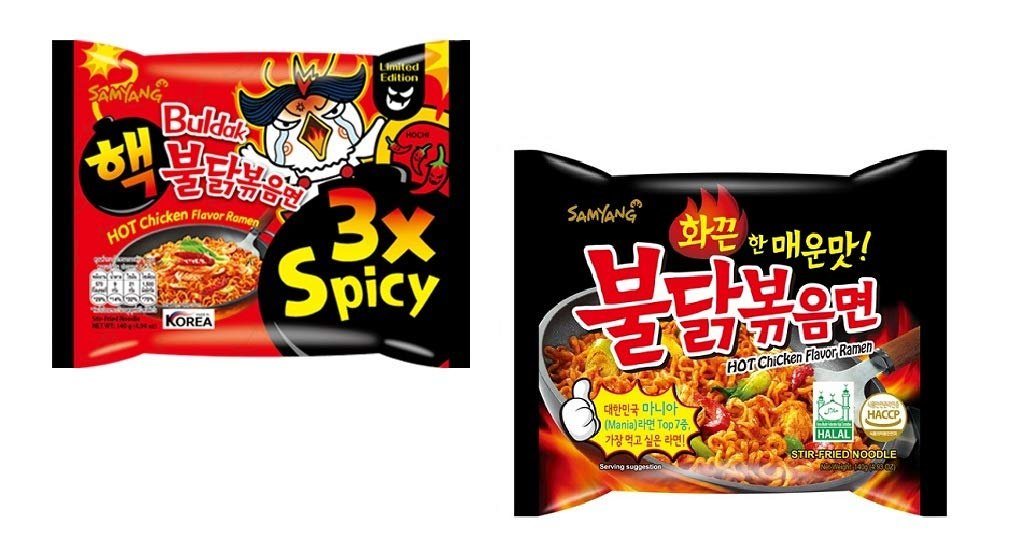 Sam Yang Buldak Hot Chicken Flavoured Stir Fried Noodles -140 G&3X Spicy Noodles-140Gm*2Pack(Pack Of 2)(Imported)(3X Spicy&Stir Fried)