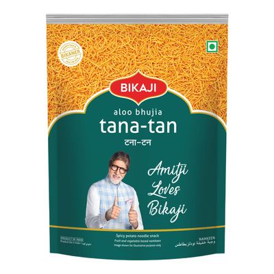 Bikaji Tana Tan - Aloo bhujia | 400g Pack | Aloo Sev | Bangaladumpa bhujiya | Authentic Indian Namkeen | Made in Bikaner | Traditional recipe | Crunchy & Flavourful | Perfect Tea-time Partner