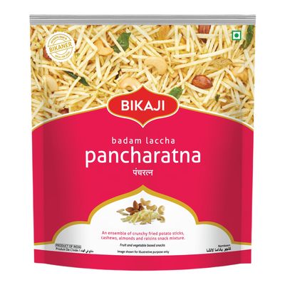 Bikaji Badam Laccha Pancharatna | Authentic Indian Snack | Made In Bikaner | Cashews, Almonds & Golden Raisins | Crispy Texture | Perfect Tea-time Snack | 350g Pack