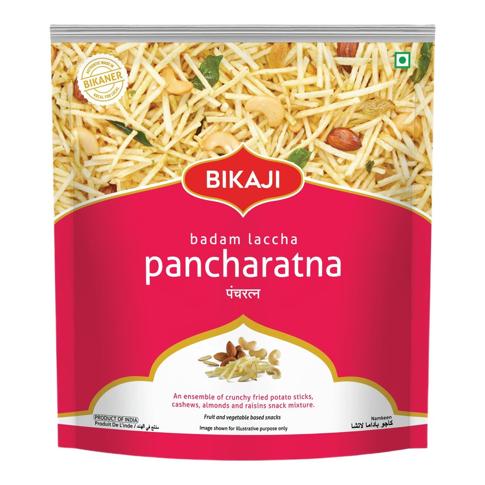 Bikaji Badam Laccha Pancharatna | Authentic Indian Snack | Made In Bikaner | Cashews, Almonds & Golden Raisins | Crispy Texture | Perfect Tea-time Snack | 350g Pack